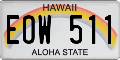 HI license plate EOW511