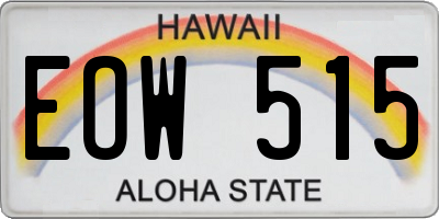 HI license plate EOW515