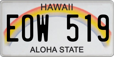 HI license plate EOW519