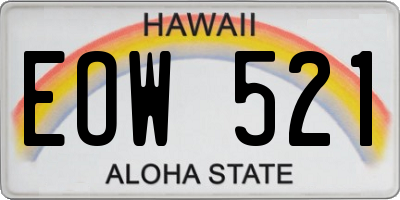 HI license plate EOW521
