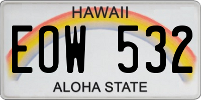 HI license plate EOW532