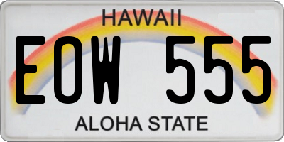 HI license plate EOW555