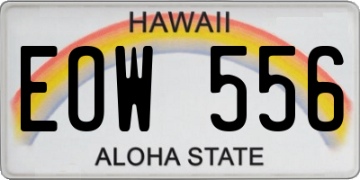 HI license plate EOW556