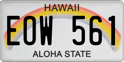 HI license plate EOW561