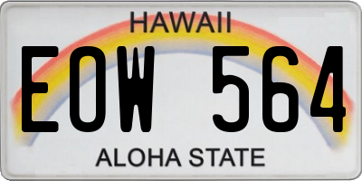 HI license plate EOW564