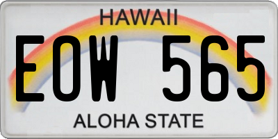 HI license plate EOW565