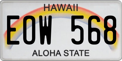 HI license plate EOW568