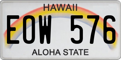 HI license plate EOW576