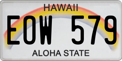 HI license plate EOW579