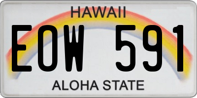 HI license plate EOW591