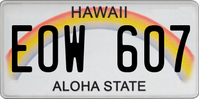 HI license plate EOW607