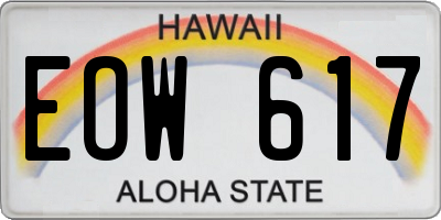 HI license plate EOW617