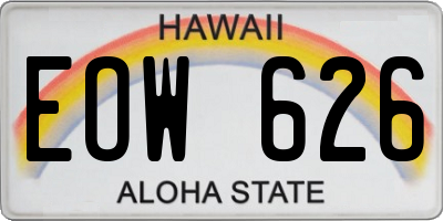HI license plate EOW626