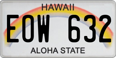 HI license plate EOW632