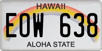 HI license plate EOW638