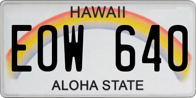 HI license plate EOW640
