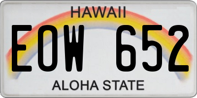 HI license plate EOW652