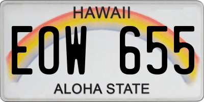 HI license plate EOW655