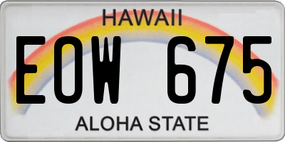 HI license plate EOW675