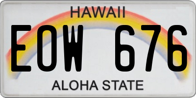 HI license plate EOW676