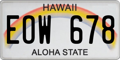 HI license plate EOW678