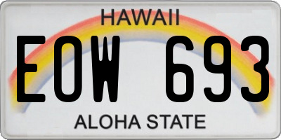 HI license plate EOW693