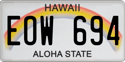 HI license plate EOW694