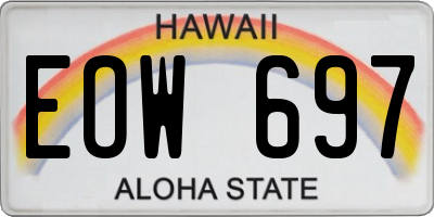 HI license plate EOW697