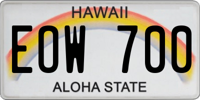 HI license plate EOW700