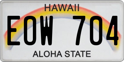 HI license plate EOW704