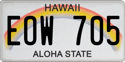 HI license plate EOW705