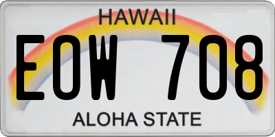 HI license plate EOW708