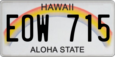 HI license plate EOW715