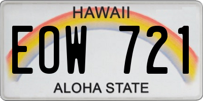 HI license plate EOW721