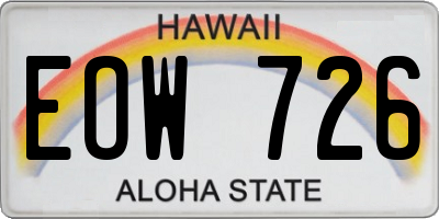 HI license plate EOW726
