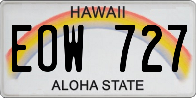 HI license plate EOW727