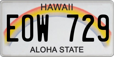 HI license plate EOW729