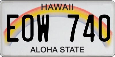 HI license plate EOW740