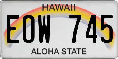 HI license plate EOW745