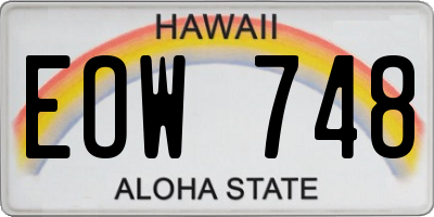 HI license plate EOW748