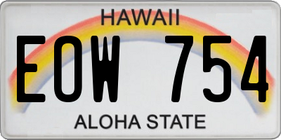 HI license plate EOW754