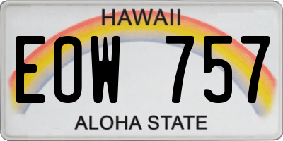 HI license plate EOW757