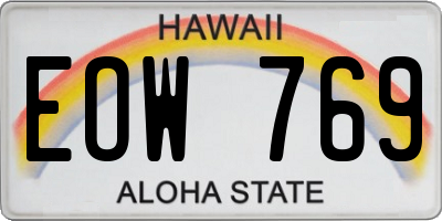 HI license plate EOW769