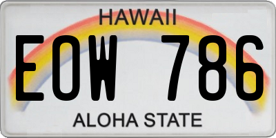 HI license plate EOW786