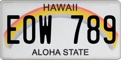 HI license plate EOW789