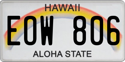 HI license plate EOW806