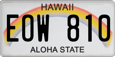 HI license plate EOW810