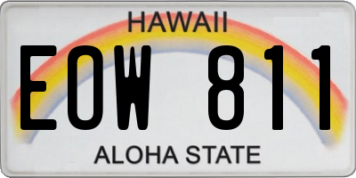 HI license plate EOW811