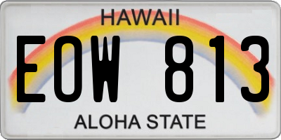 HI license plate EOW813