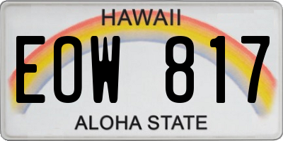 HI license plate EOW817